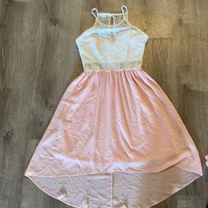 Pink and white dress